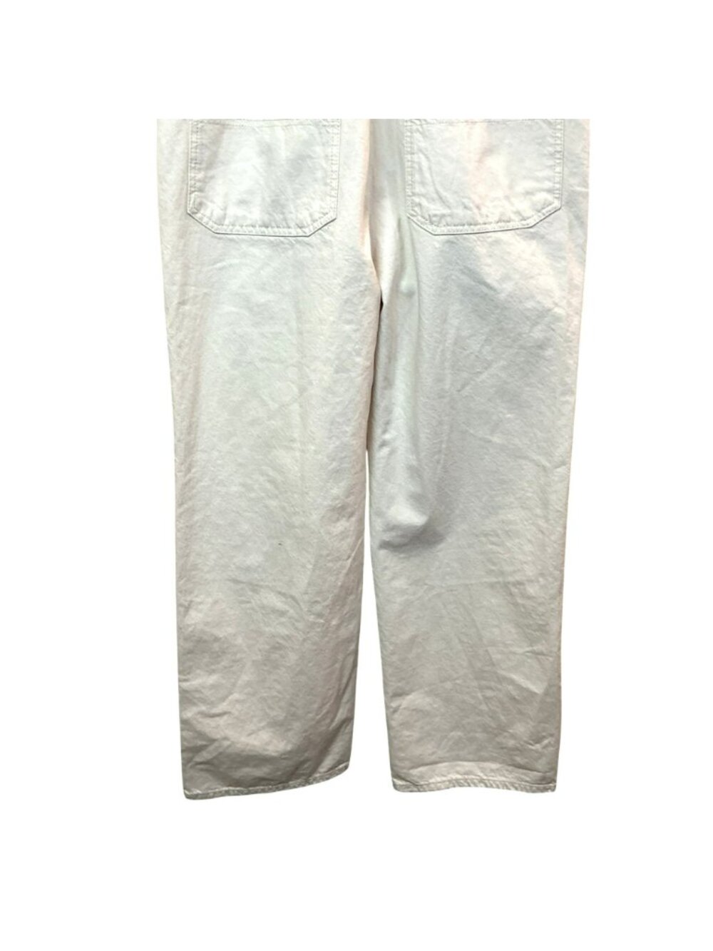 Reformation River Relaxed Organic Cotton Wide Leg Overalls Womens 6 Off-White - Picture 7 of 12